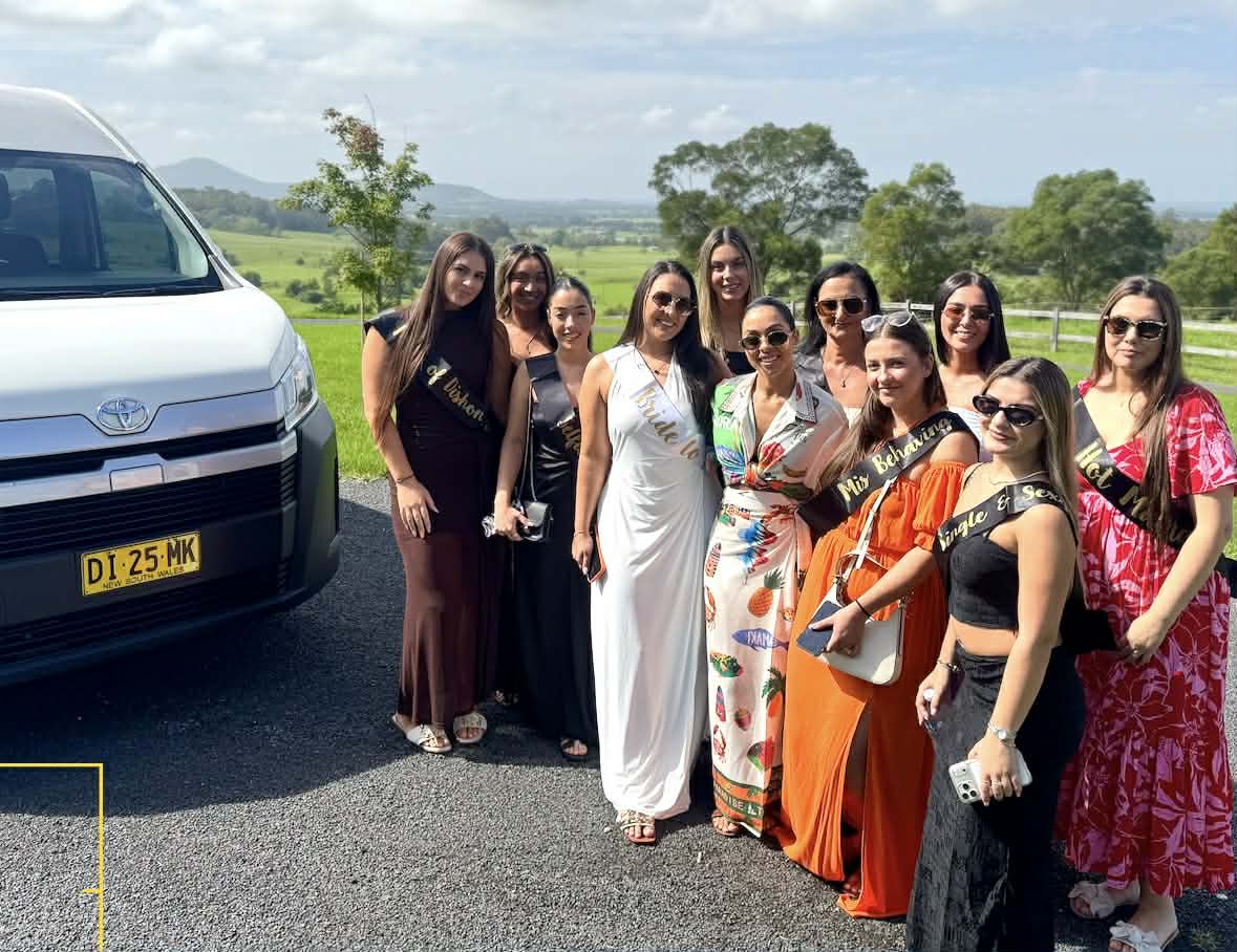 Happy customers with Inclusive Transport van